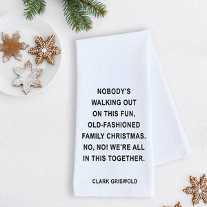 Fun, Old-Fashioned Family Christmas - Tea Towel - Holiday